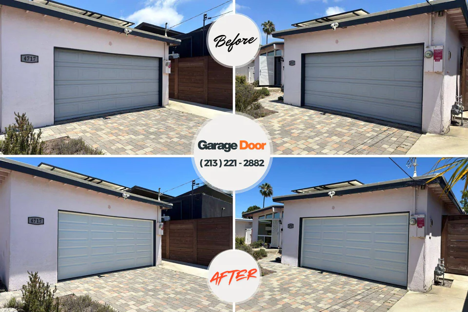 Before and after: garage door repair New Cordell, OK